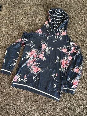 Floral Hooded Top Sz L